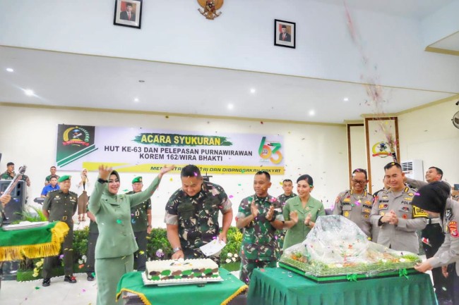 Syukuran HUT ke-63 Korem 162/WB, Danrem Mengapresiasi Kekompakan TNI-Polri di NTB
