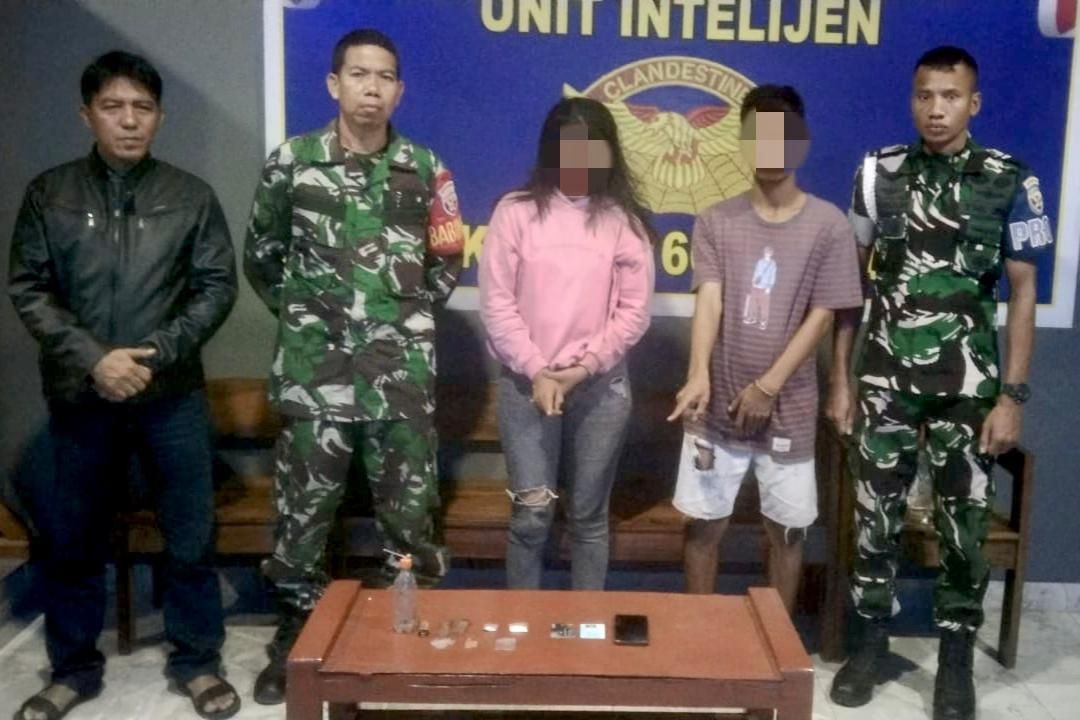 OTT Pengedar Narkoba, Kodim 1608/Bima Amankan 2 Orang Pelaku & Barang Bukti