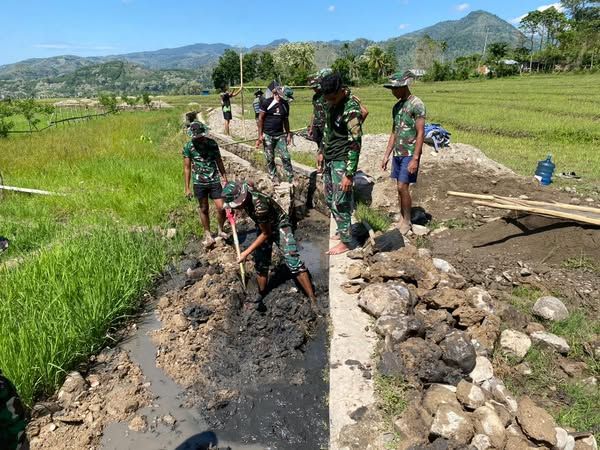 TMMD ke-126 Kodim 1612/Manggarai, Kebut Pembangunan Irigasi Demi Ketahanan Pangan