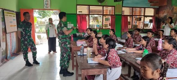 Koramil Dawan Terus Gencarkan Matematika Metode Gasing Di Sekolah