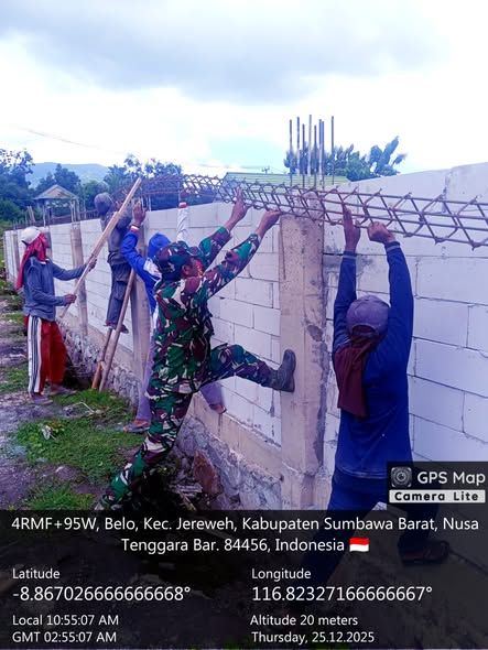 Babinsa Desa Belo Pastikan Pembangunan Koperasi Berjalan Aman dan Lancar