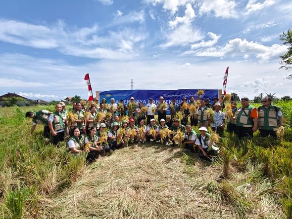 Dandim Klungkung Hadiri Panen Raya Dan Pengumuman Swasembada Pangan Bersama Presiden RI Secara Virtual