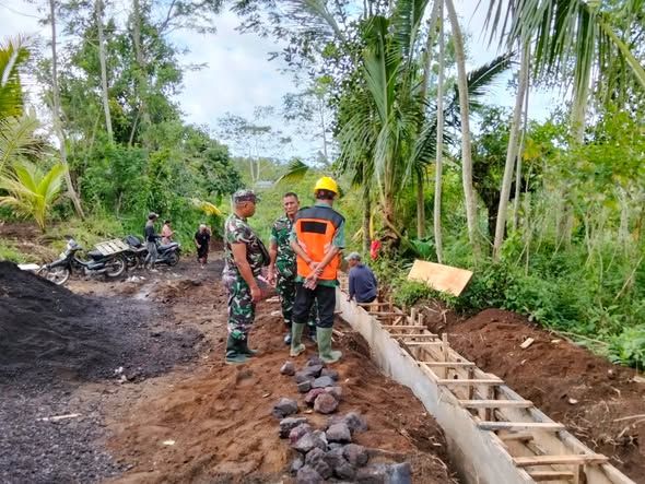 TMMD Karangasem Tunjukkan Hasil Nyata, Beton Siklop 80 Persen Perkuat Infrastruktur Kubakal