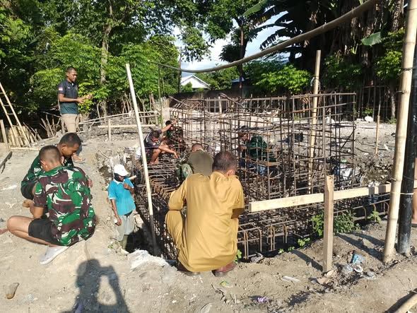 Progres 30 Persen, Jembatan Gantung Garuda di Gontar Dikebut TNI dan Warga