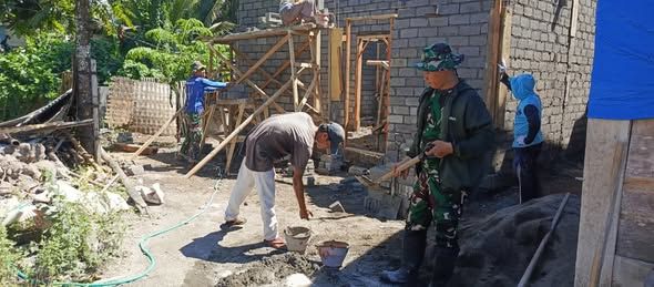 Semangat Tanpa Lelah, Pembangunan RTLH TMMD Lombok Timur Terus Dikebut