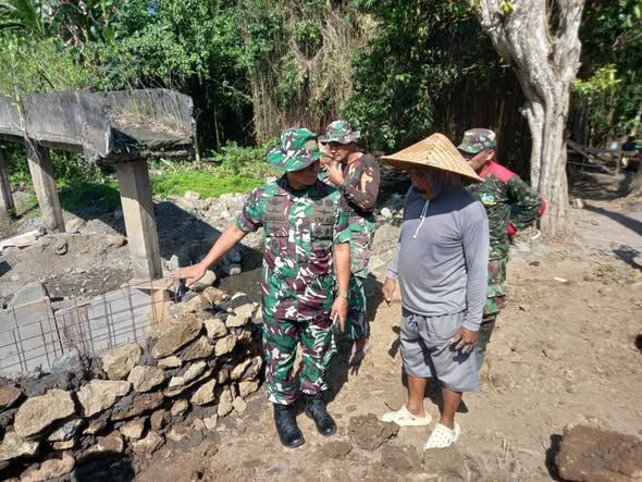 Pondasi Jembatan Garuda Capai 55 Persen, Dandim Karangasem Turun Langsung ke Lokasi